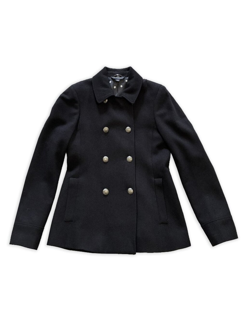 346 Brooks Brothers Double Breasted Fitted Wool Blend Jacket